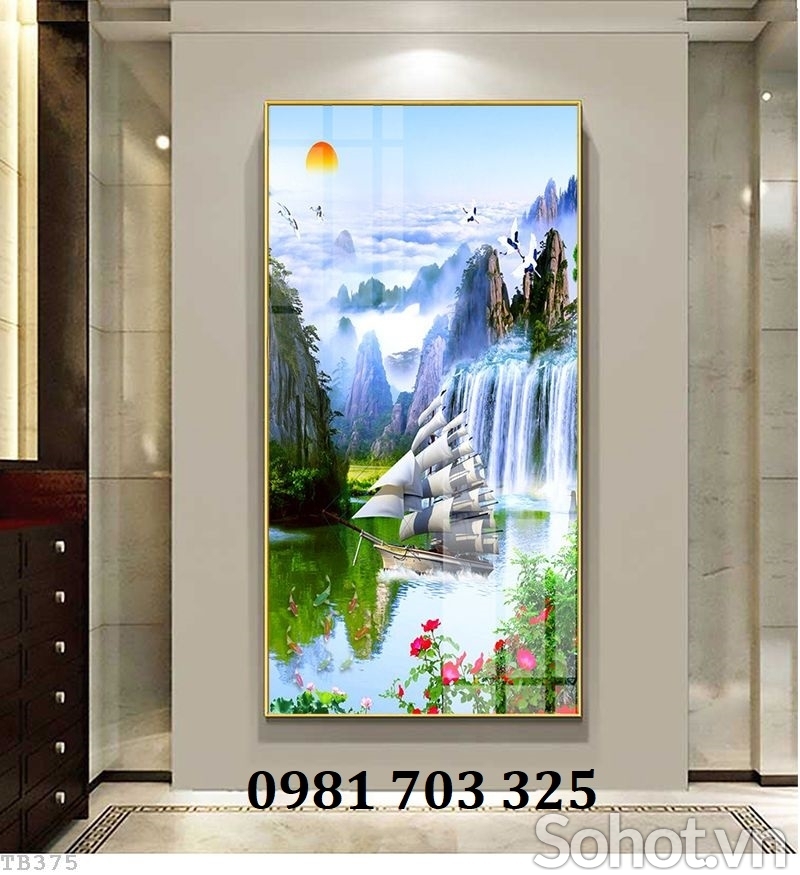 Tranh gạch thuận buồm xuôi gió đẹp
