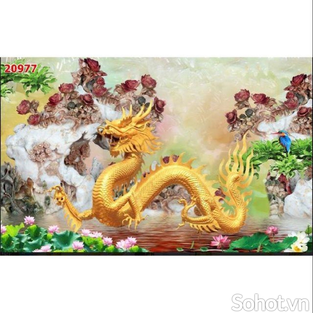 Tranh rồng bay 3d - tranh gạch 3d rồng bay - SCXV63