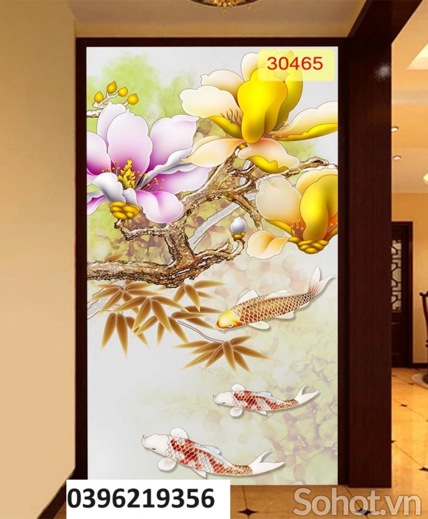 Tranh gạch hoa 3D trang trí đẹp