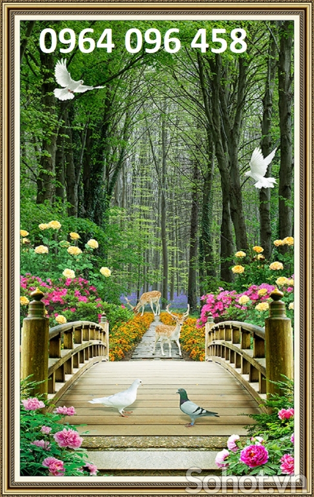 Tranh gạch 3d con đường hàng cây - SLNV55