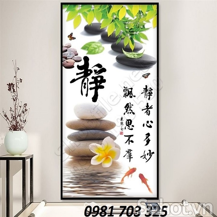 Gạch tranh khổ đứng 3D trang trí
