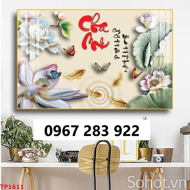 Tranh gạch thư pháp ốp 3d