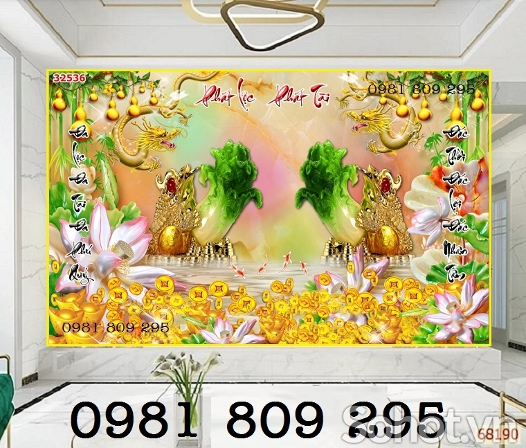 Gạch tranh 3d cây kim tiền