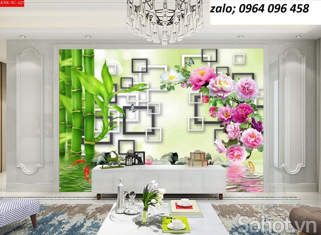 Tranh cá - tranh gạch 3d đàn cá - BV55