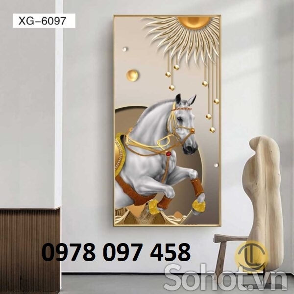 Tranh gạch men họa tiết mã đáo thành công