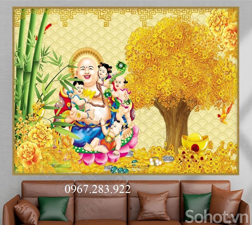 Tranh 3D- Tranh Phật Di Lặc