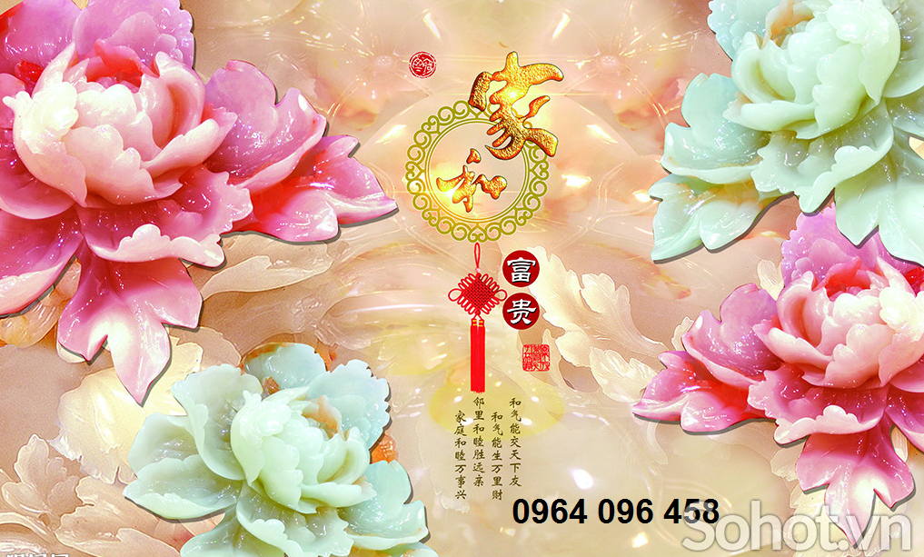 Tranh gạch 3d hoa ngọc - FDS4