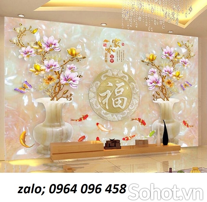 Tranh gạch 3d hoa ngọc - HVCC4