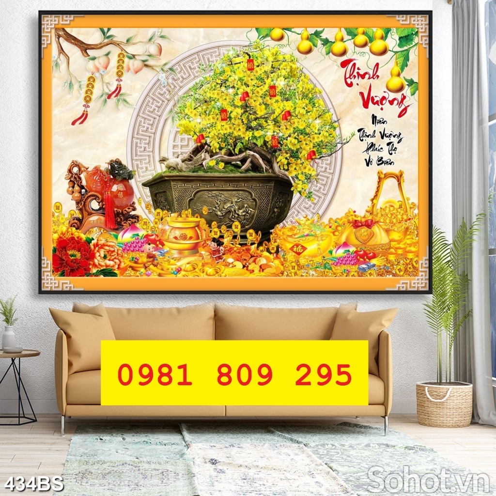 Tranh gạch mai vàng