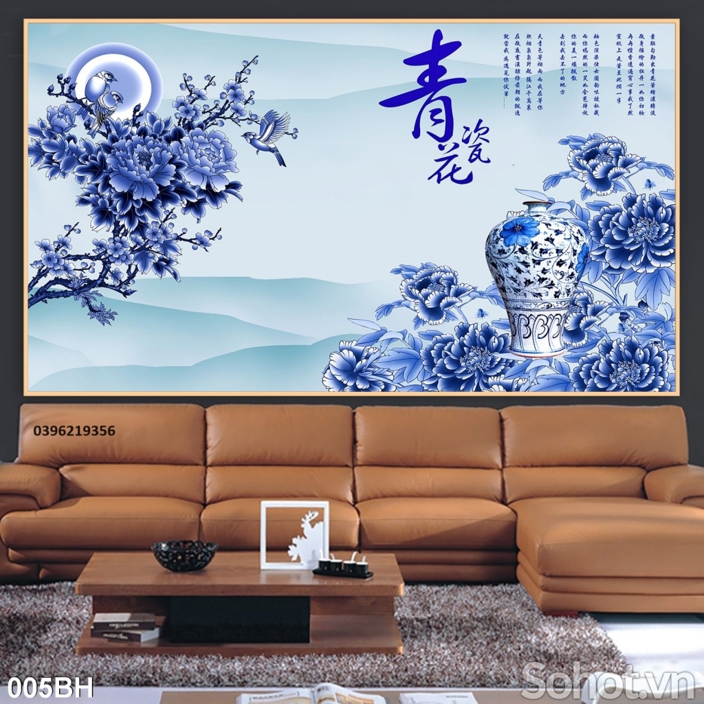 Gạch tranh 3D bình hoa đẹp trang trí