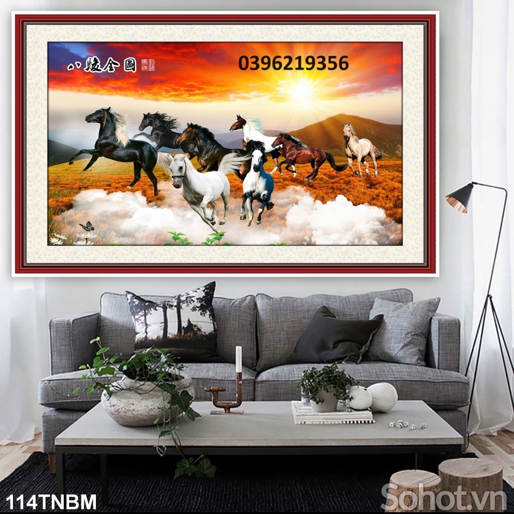 Gạch tranh ngựa mã đáo 3D trang trí