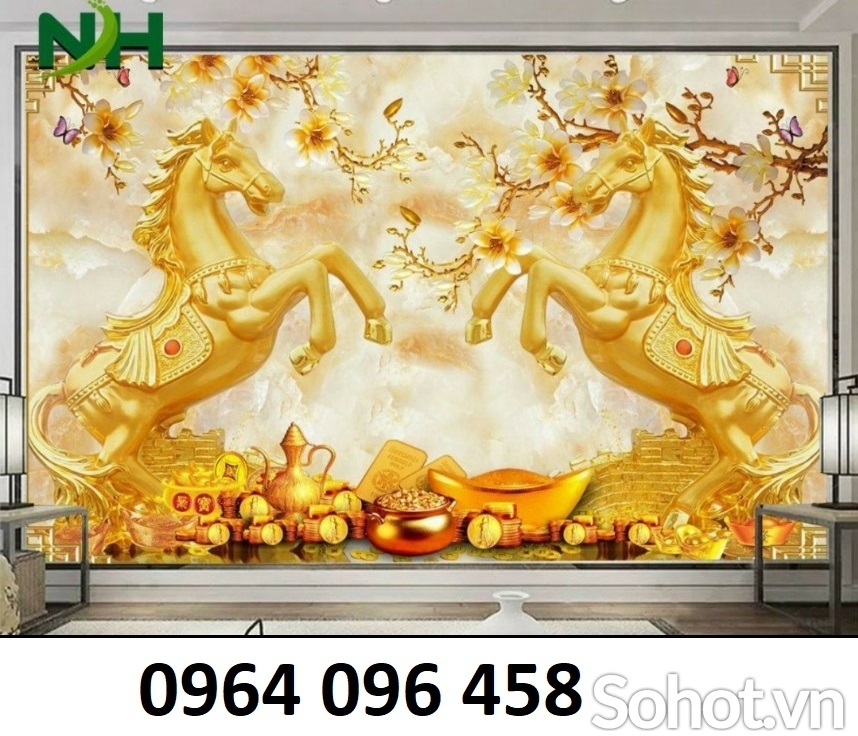 Tranh gạch 3d con ngựa - 3677BCC