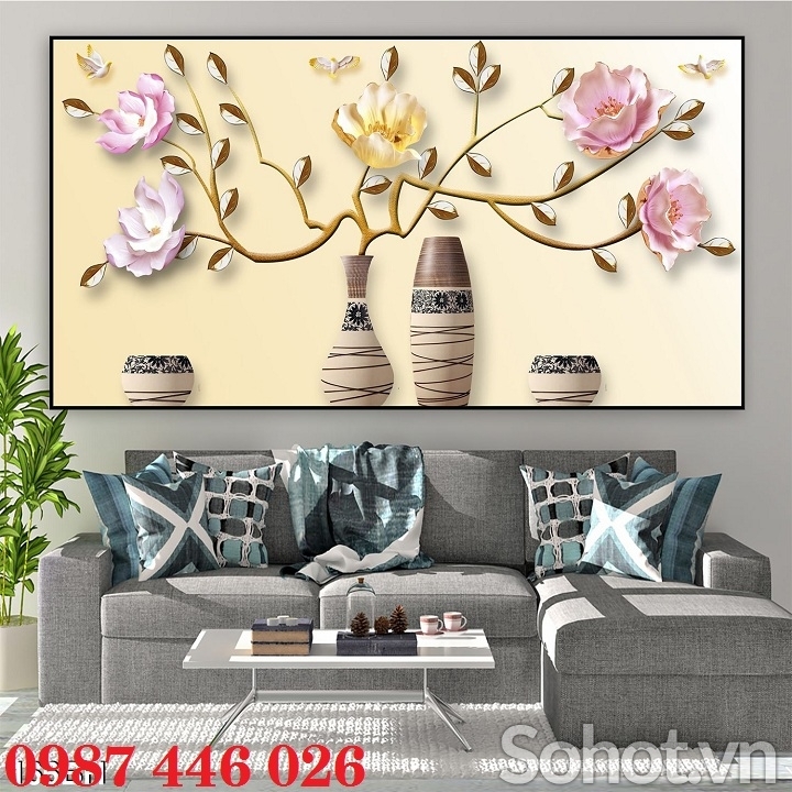 Gạch tranh bình hoa 3d HP8422