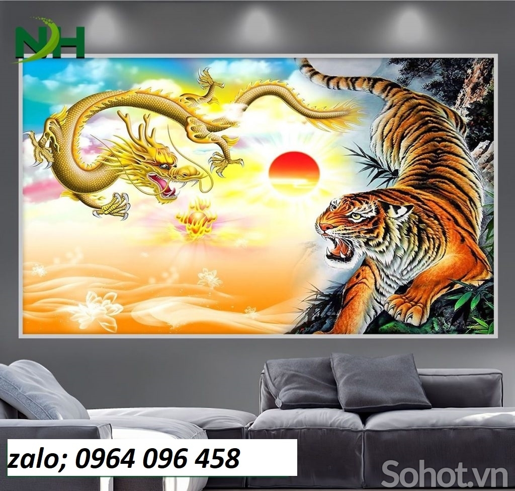 Tranh con hổ 3d - tranh gạch 3d con hổ - 44XC