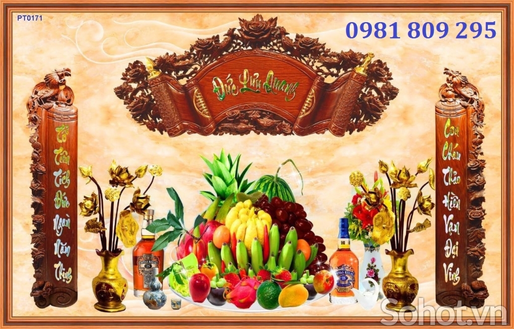 Mẫu tranh 3d phòng thờ , Gạch 3d HP8965