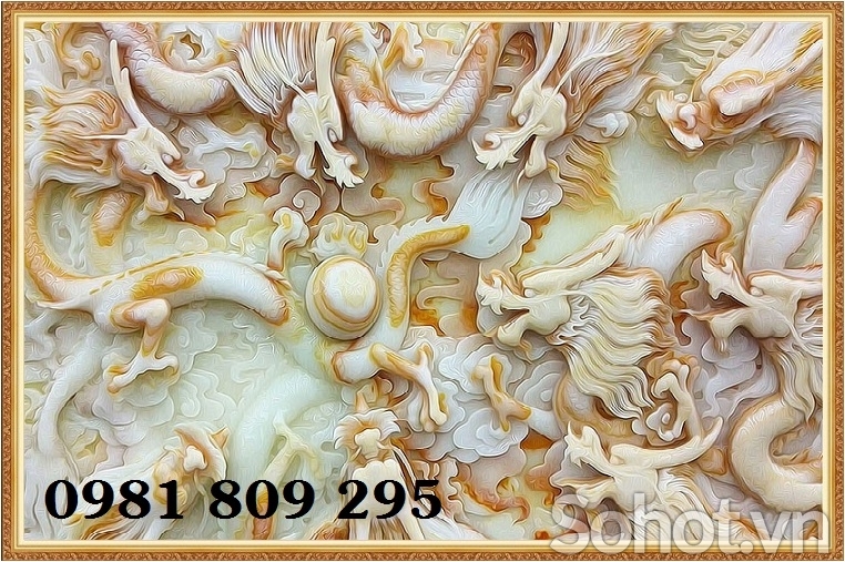 Tranh 3d rồng , gạch tranh 3d ốp phòng gia tiên