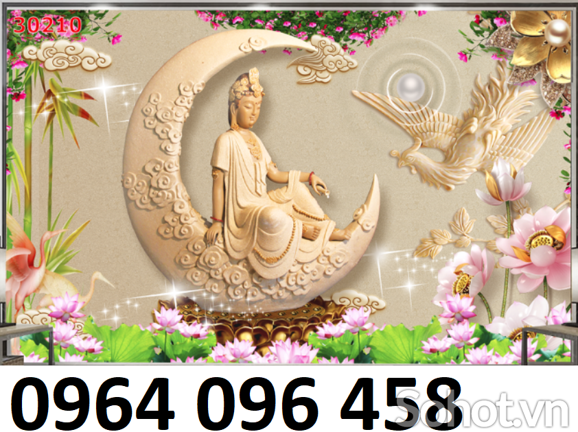 Tranh gạch 3d phật phòng thờ - XBBB744