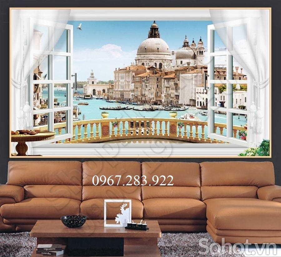 Tranh gạch phong cảnh- Tranh cửa sổ