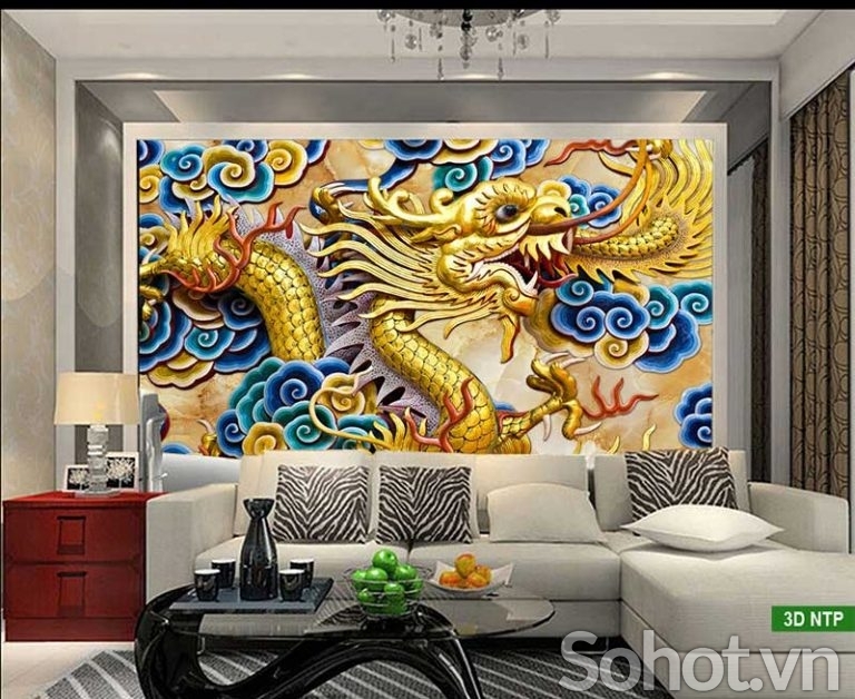 Tranh rồng phượng- gạch tranh ốp tường