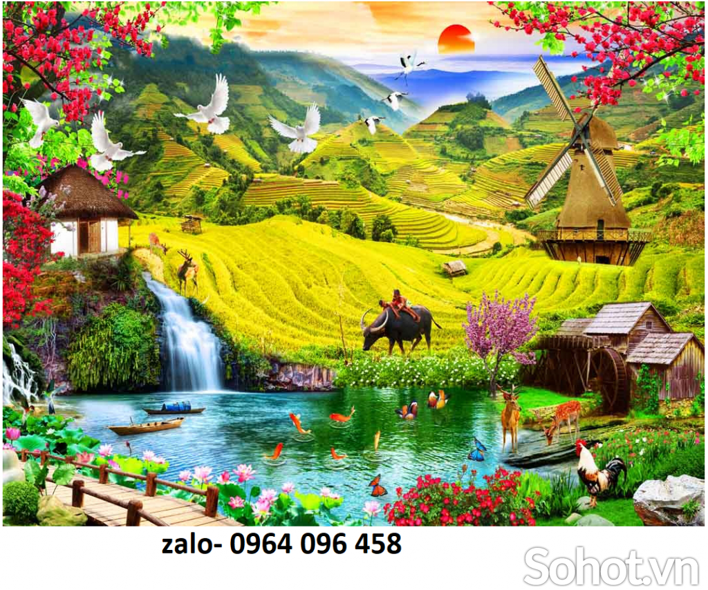 Tranh gạch 3d ốp tường rào - XDC443