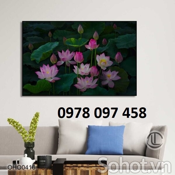 Gạch tranh 3D họa tiết hoa sen - hoa súng