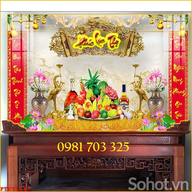 Tranh gạch 3D ốp phòng thờ