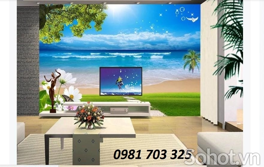 Tranh gạch men bãi biển