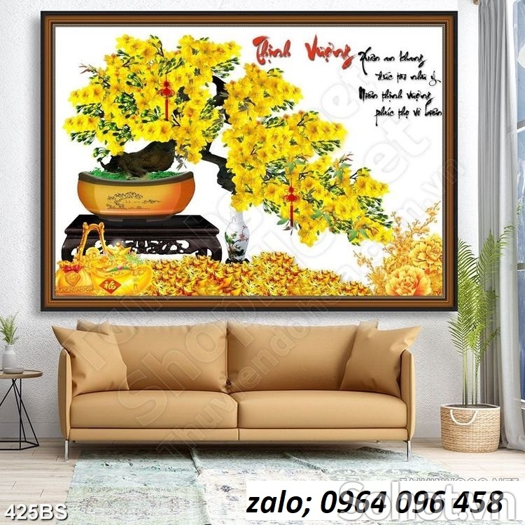 Tranh gạch 3d cây mai - 875CP