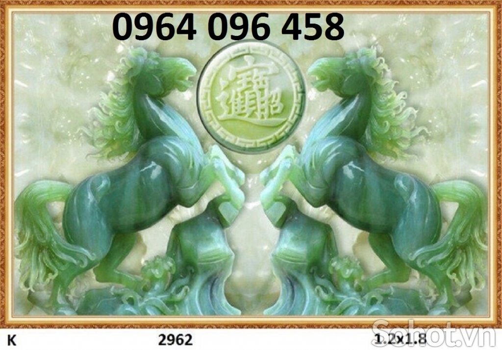 tranh ngựa 3d sứ ngọc