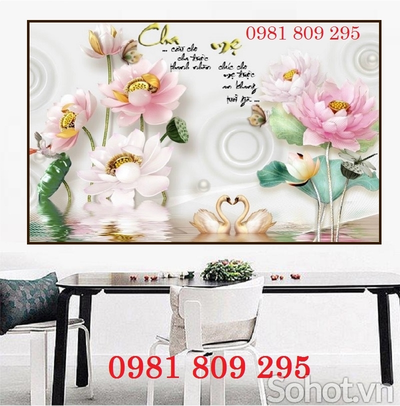 Gạch tranh 3d , gạch 3d hoa sen tuyệt đẹp HN9939