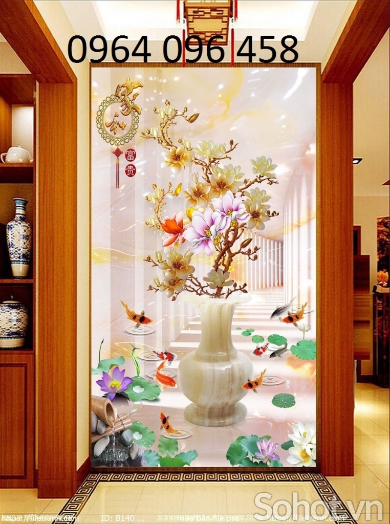 Tranh gạch 3d ốp tường phòng khách - hành lang - SXVCB63
