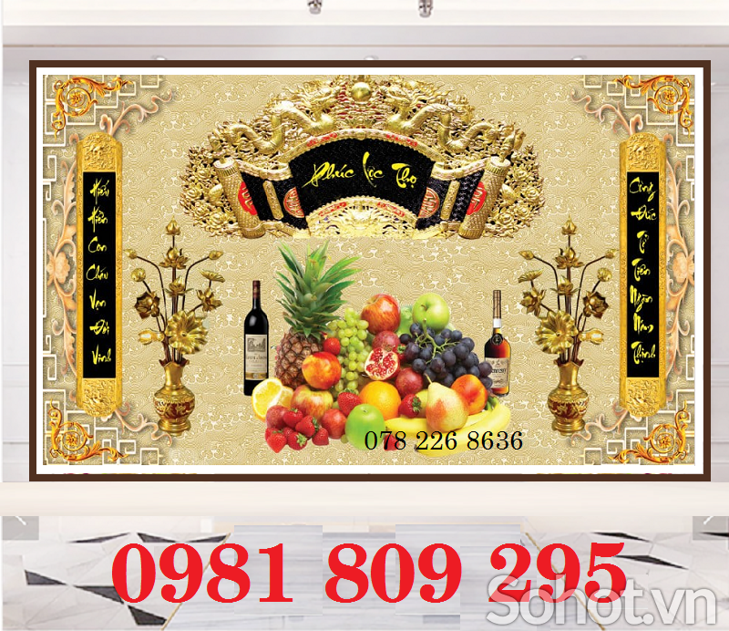 Tranh gạch men dán tường phòng thờ HP847