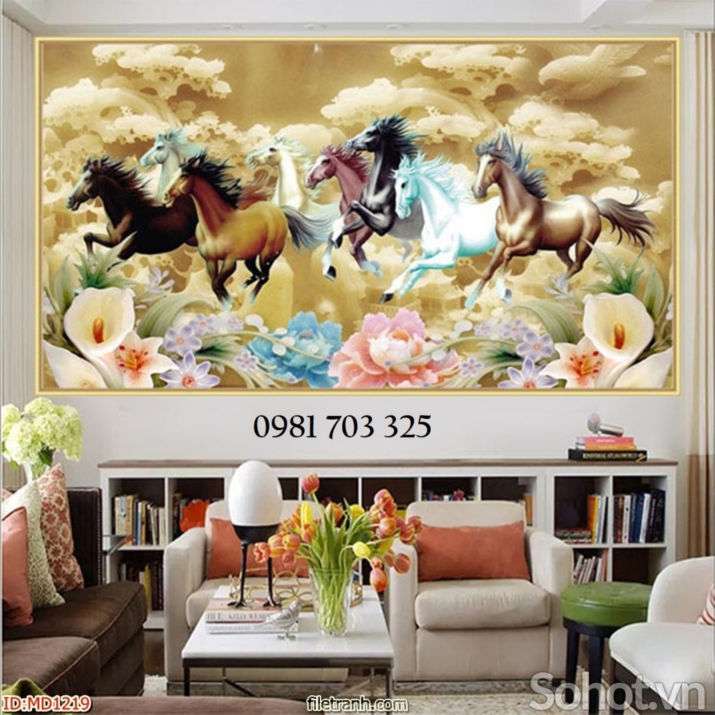 Tranh gạch men phong thủy mã đáo thành công