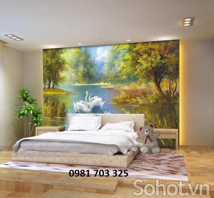 tranh gạch ốp tường phòng ngủ