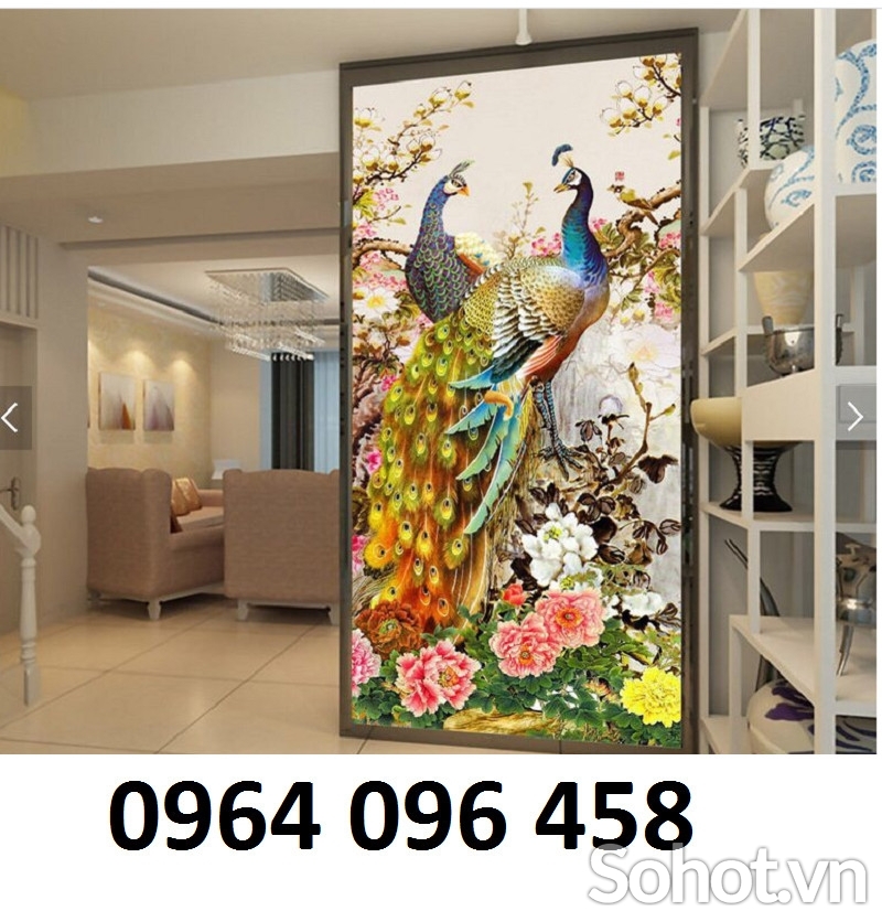 Tranh gạch men 3d chim công - 7322SB
