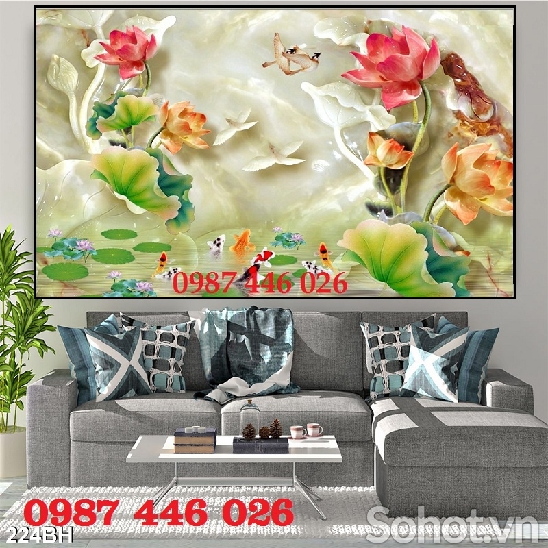 Tranh gạch hoa sen HP0282