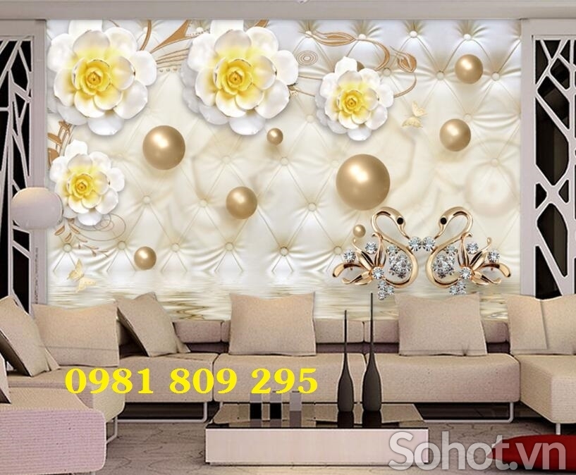 Gạch tranh ốp tường hoa ngọc