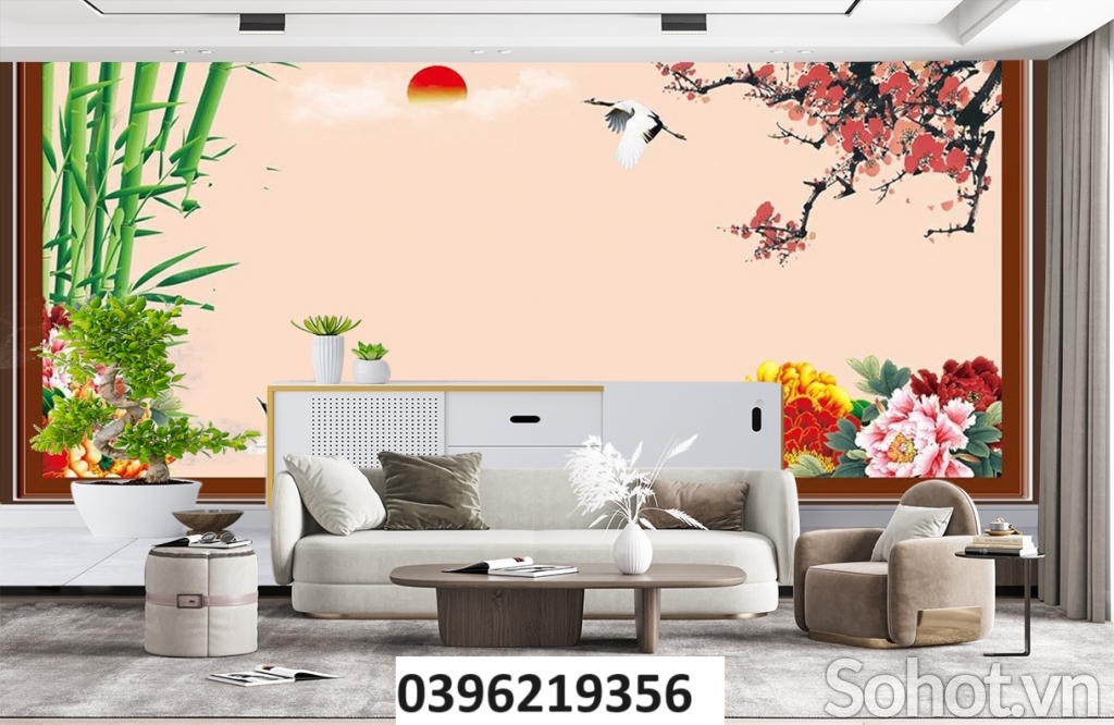 Tranh gạch men tre trúc đẹp