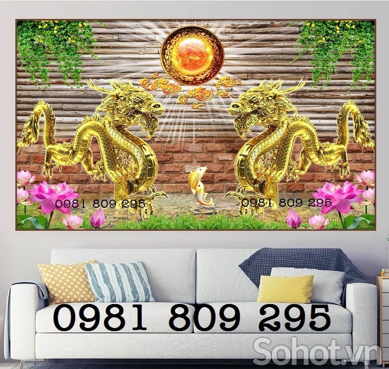 tranh gạch men - tranh rồng ốp tường 3d