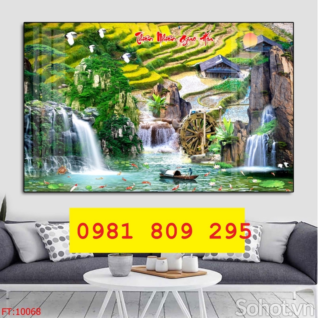 Tranh gạch  làng quê , gạch ruộng bậc thang