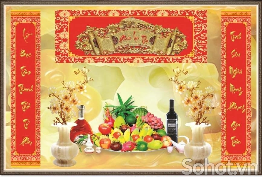 Tranh gạch trang trí phòng thờ