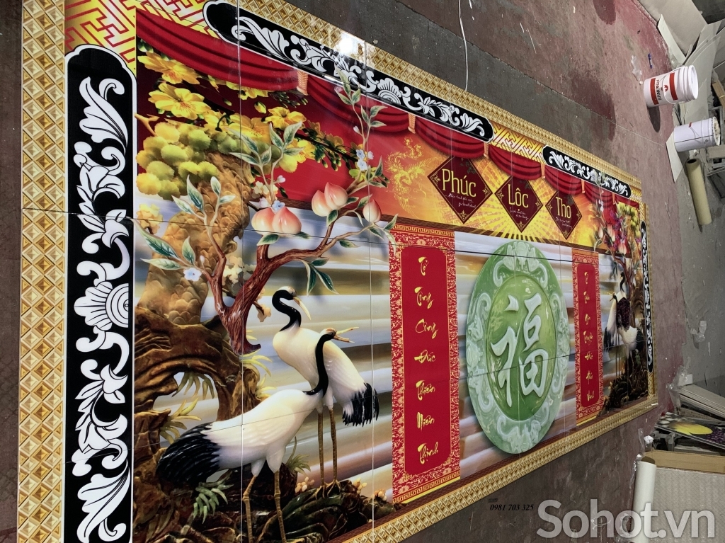 tranh gạch 3D ốp tường, tranh phòng thờ