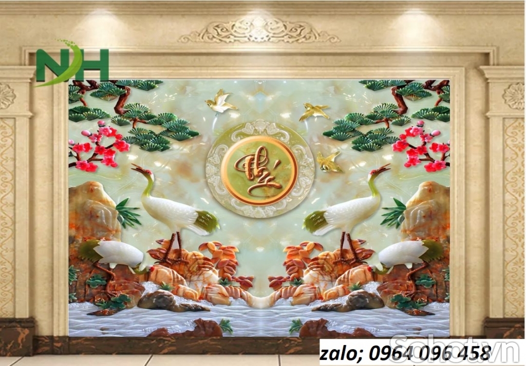 Tranh phòng thờ - tranh gạch 3d phòng thờ - CXV43