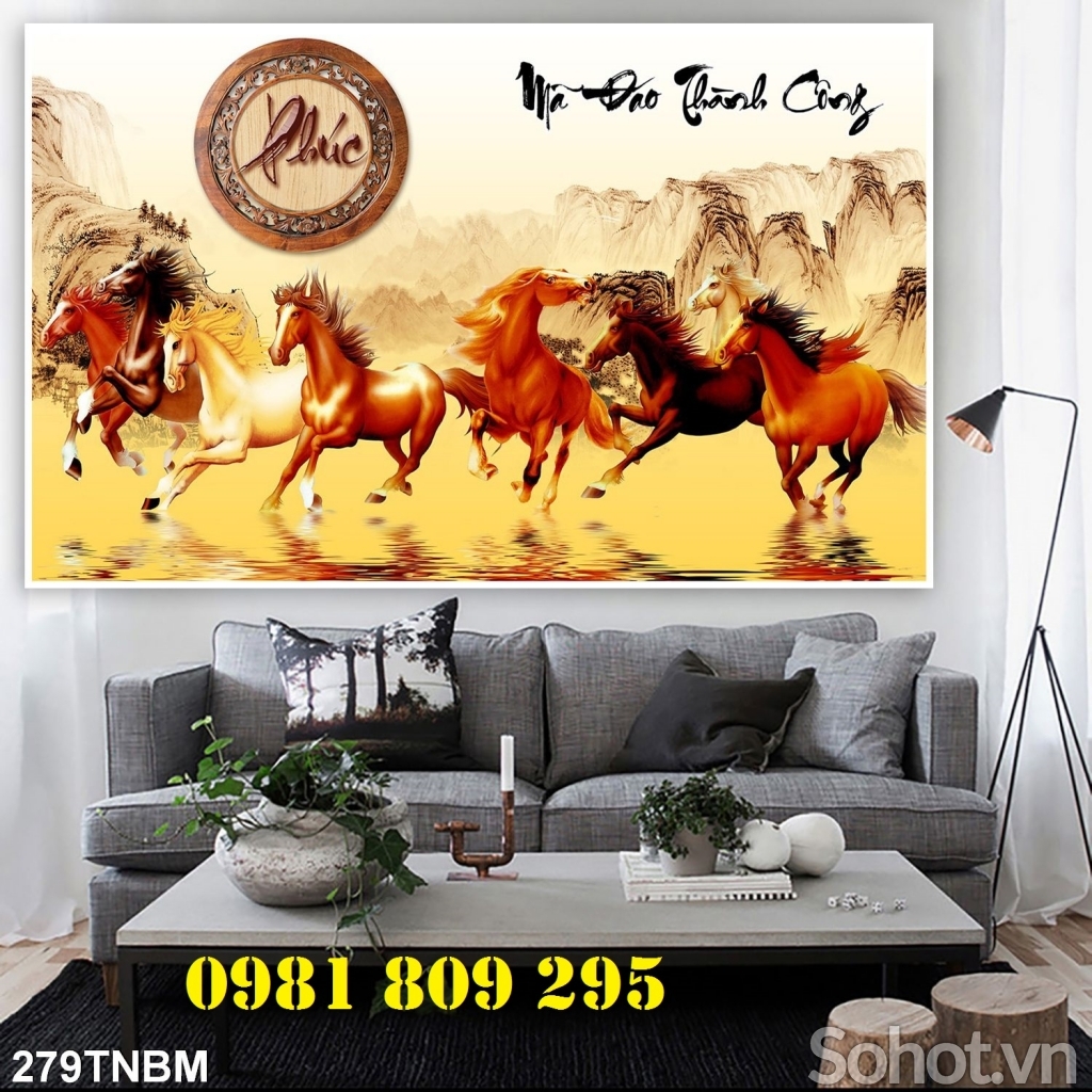 Tranh gạch - gạch tranh 3d ngựa phong thủy Ụ76Y
