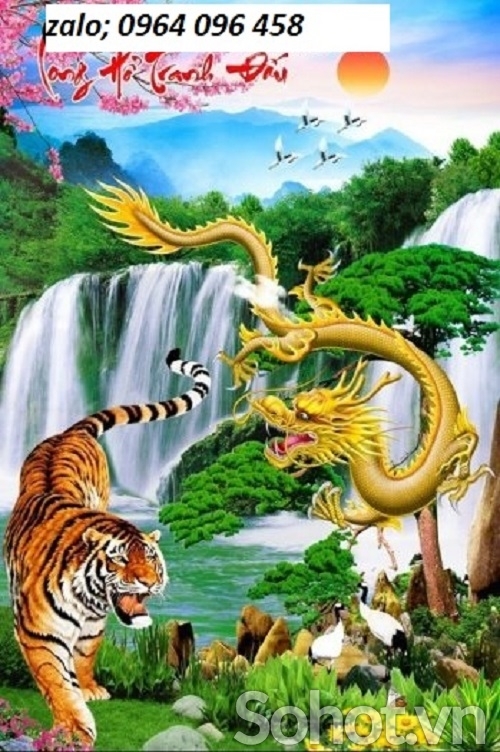 Tranh gạch 3d tranh hổ phong thủy - KHG85