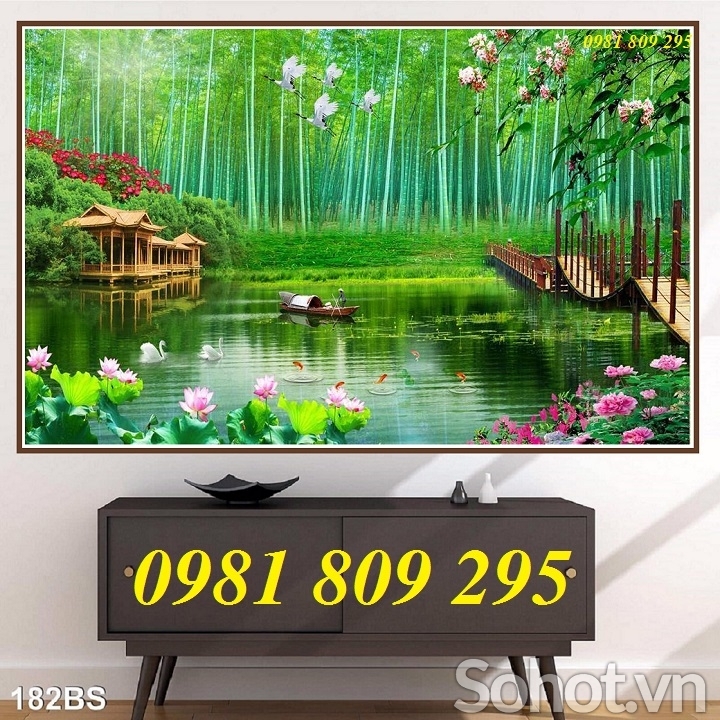 Tranh gạch men ốp tường - tranh cây tre