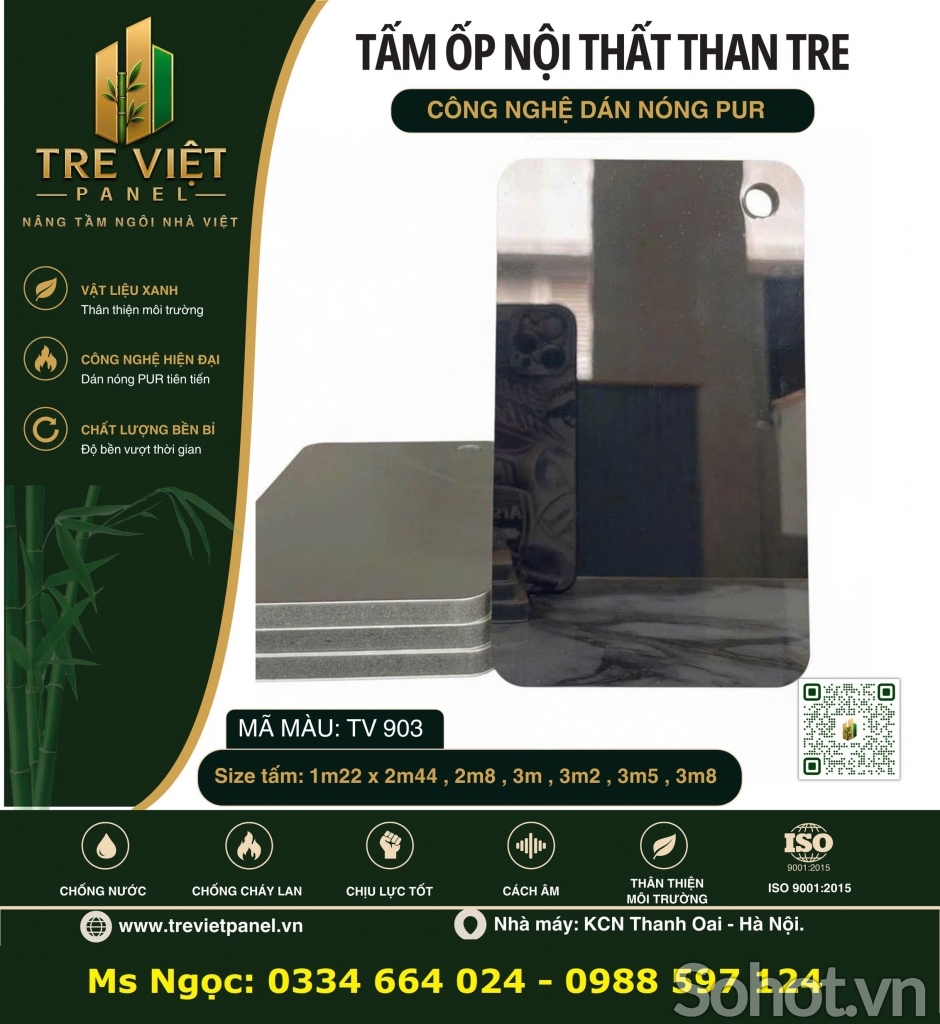 Tấm ốp than tre tráng gương