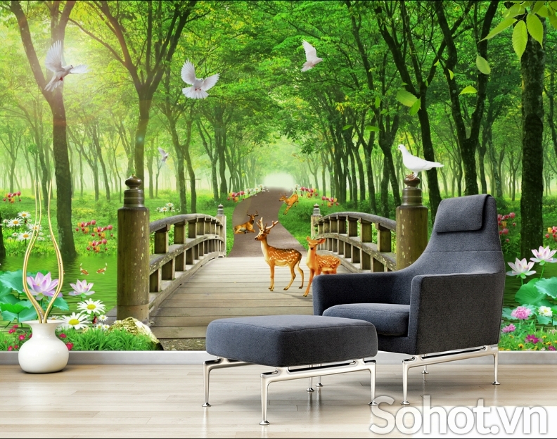 tranh gạch men phong cảnh 3d - F56