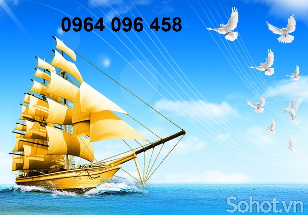 Tranh gạch 3d phong thủy thuyền buồm - XCVB9