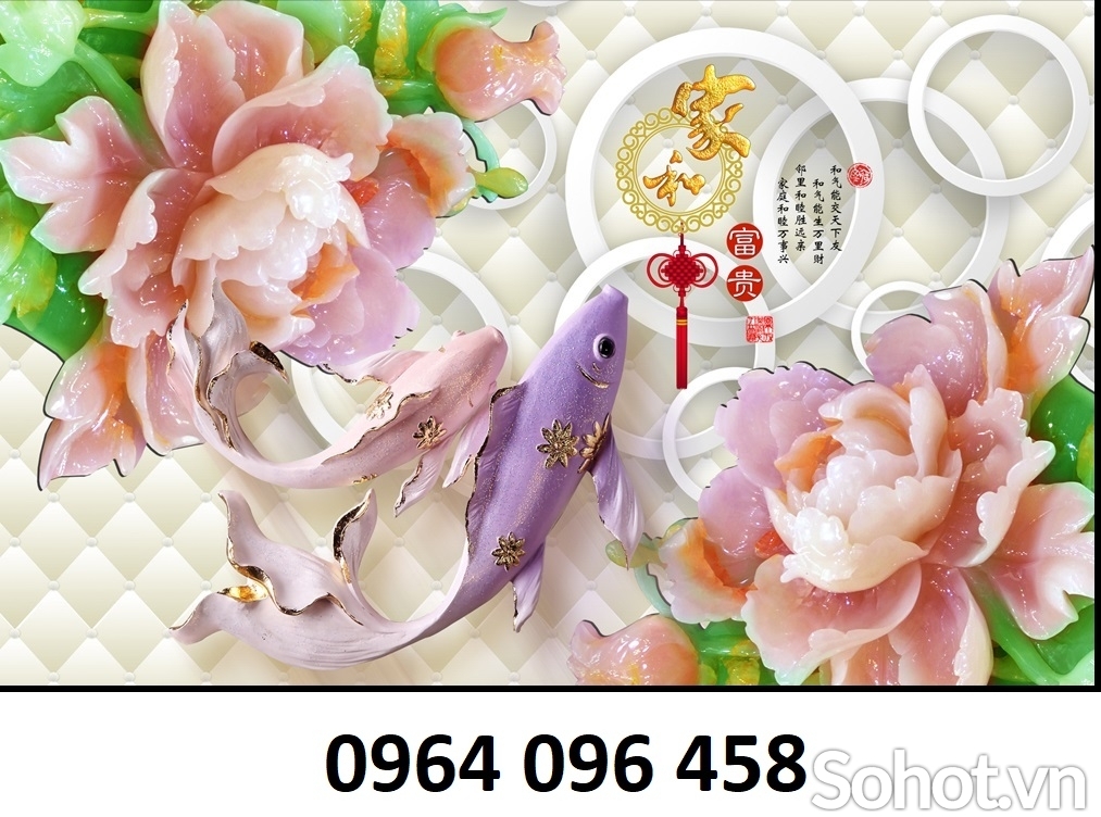 Tranh gạch 3d hoa ngọc - gạch tranh 3d - SXC65